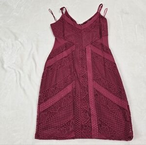 Guess Burgundy Lace Mini Dress Size M